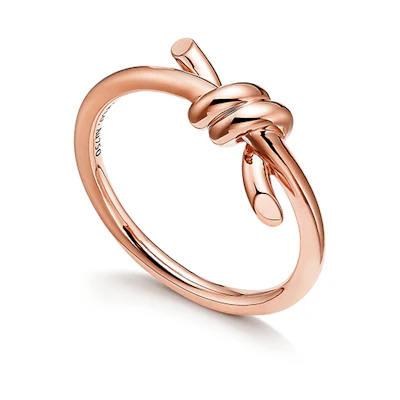 (Women) TIFFANY & CO. Knot Rose Gold Ring 18K Gold Jewelry GRP12003