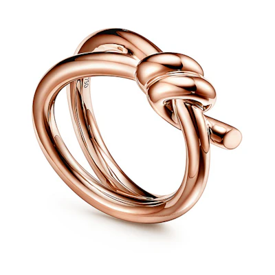 (Women) TIFFANY & CO. Knot Series 18K Rose Gold Double Knot Ring for Women GRP11997