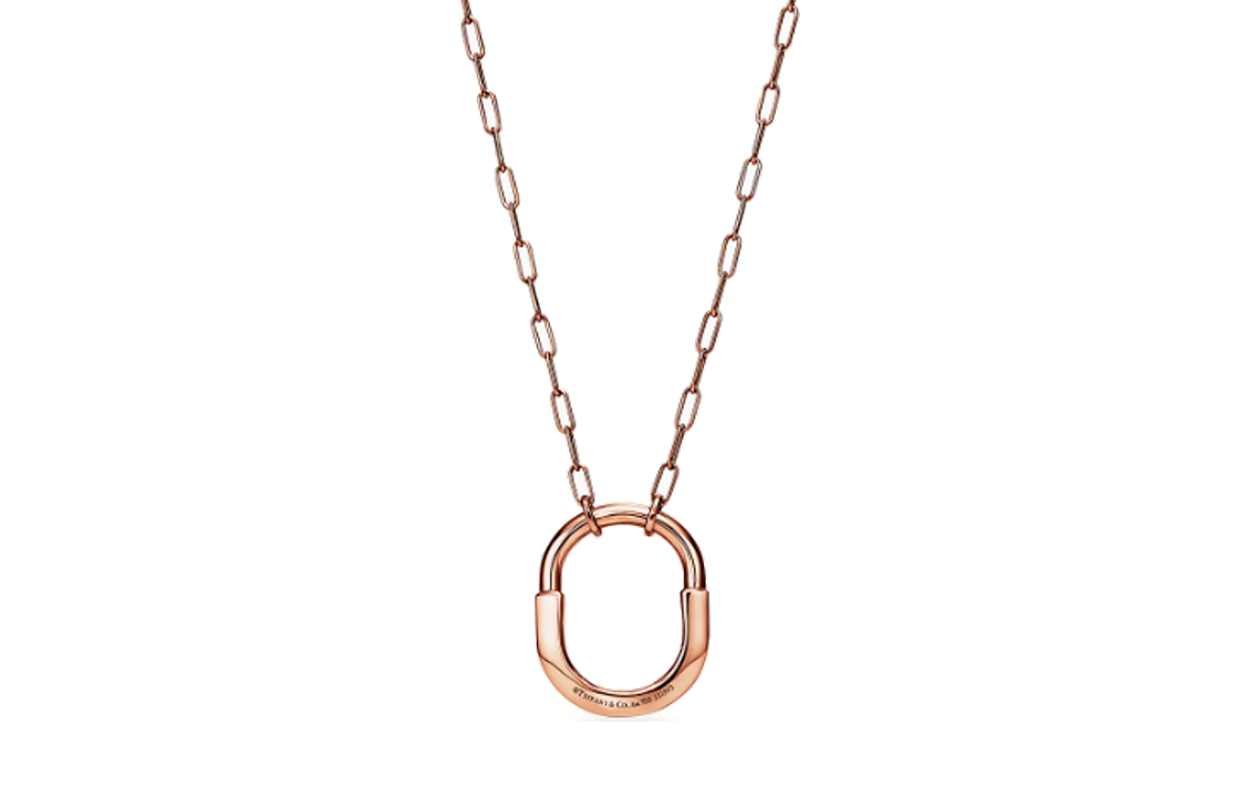 (Women) TIFFANY & CO. Lock Oval Link Chain Necklace Medium 18K Rose Gold for Women. 72342232 圖 3