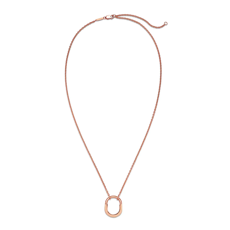 (Women) Tiffany & Co. Lock Series Small Pendant 18K Rose Gold Necklace for Women. 74365817 圖 4