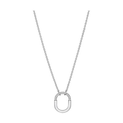 (Women) TIFFANY & CO. Lock Small Diamond Pendant Necklace 18K White Gold for Women. 74365795