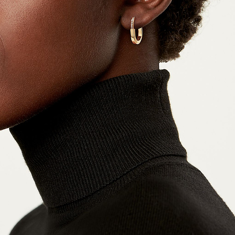 (Women) TIFFANY & CO. Logo 18K Gold Earrings  Gold 74366031 圖 5