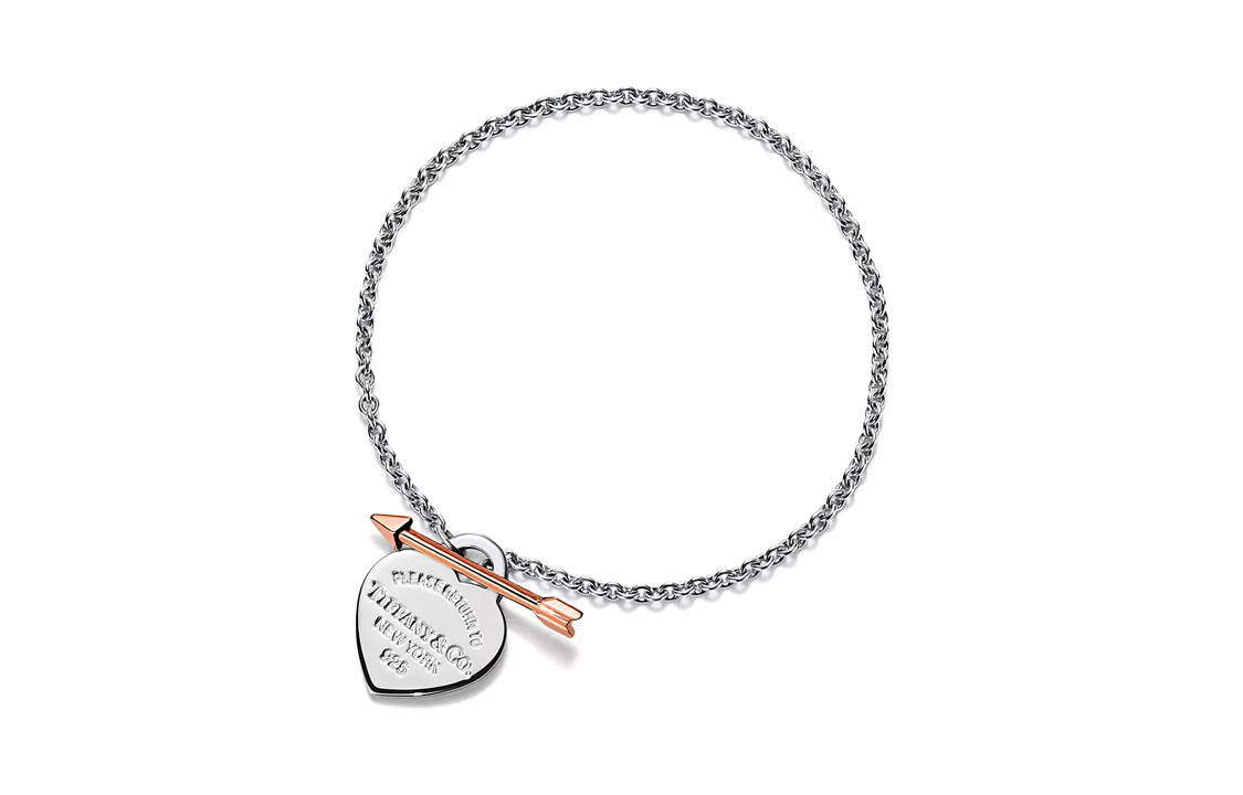 Order (W) TIFFANY & CO. 愛心吊牌 925 純銀手鍊 - 銀色。 70878372