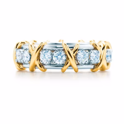 (Women) TIFFANY & CO. Luxury Sixteen-Stone Ring for Women - Blue/Gold GRP00053