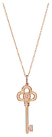 (Women) Tiffany & Co. Mini Crown Key 18K Rose Gold Diamond Pendant Necklace for Women GRP11535 (Women) Tiffany & Co. Mini Crown Key 18K Rose Gold Diamond Pendant Necklace for Women GRP11535