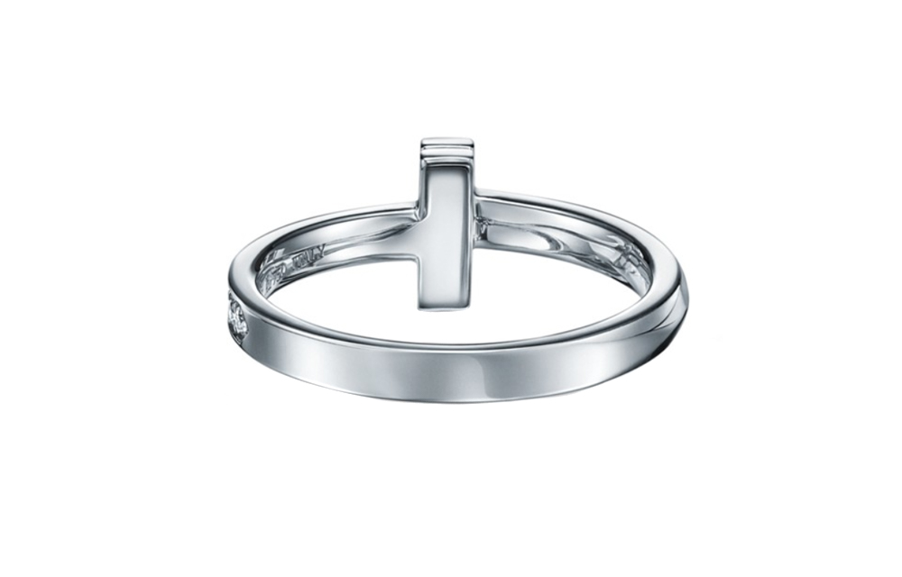 (Women) Tiffany & Co. Narrow Diamond White Metal Platinum Ring for Women. GRP11528 圖 3