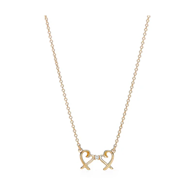 (Women) TIFFANY & CO. Paloma Picasso Heart Necklace 18K Gold Diamond Gold. 63058238