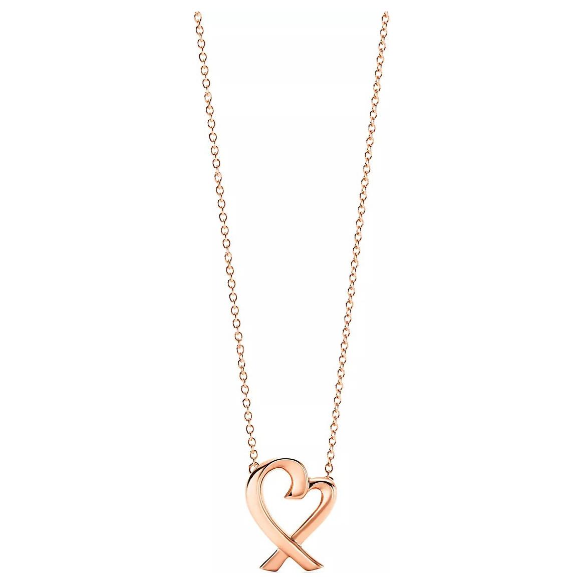 (Women) Tiffany & Co. Paloma Picasso Loving Heart 18K Rose Gold Necklace for Women. GRP11477