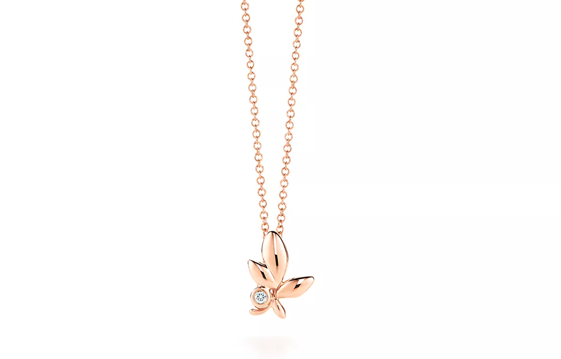 (Women) TIFFANY & CO. Paloma Picasso Olive Leaf 18K Rose Gold Necklace for Women 60021537