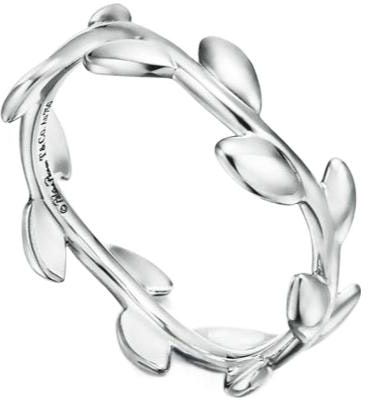 (W) TIFFANY & CO. Paloma Picasso Cincin Perak Daun Zaitun Wanita. GRP06620 Order (W) TIFFANY & CO. Paloma Picasso Cincin Perak Daun Zaitun Wanita. GRP06620