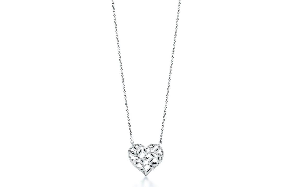 (Women) TIFFANY & CO. Paloma Picasso Olive Leaf Heart Pendant Silver Necklace Women. 30143159 圖 2