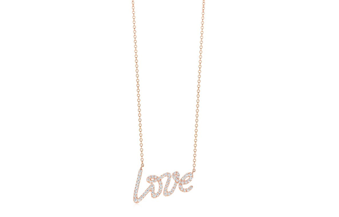 (Women) Tiffany & Co. Paloma's Graffiti Love Diamond Pendant Necklace 18K Rose Gold 60021408