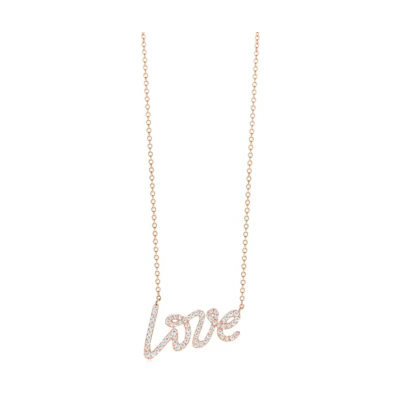 (Women) Tiffany & Co. Paloma's Graffiti Love Diamond Pendant Necklace 18K Rose Gold 60021408