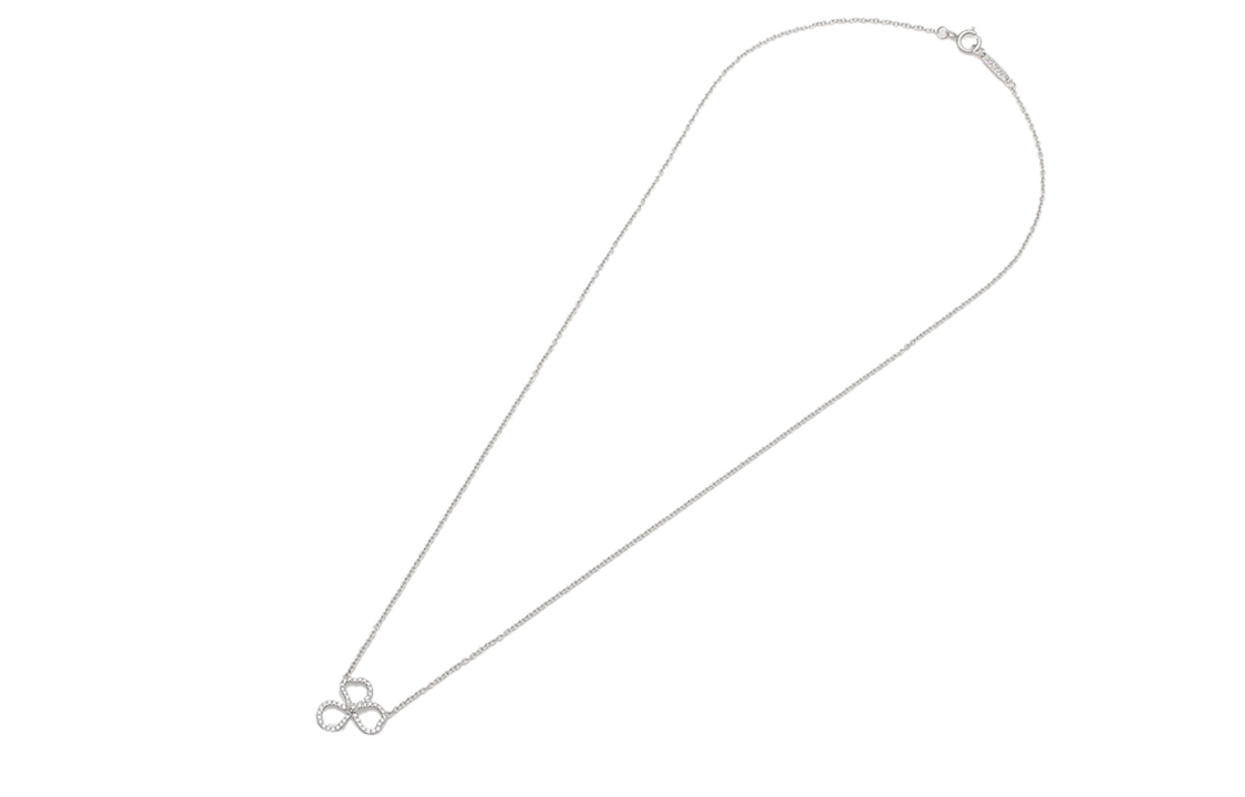 (Women) Tiffany & Co. Paper Flowers Platinum Triple Loop Pendant Necklace Silver 61626476 圖 3