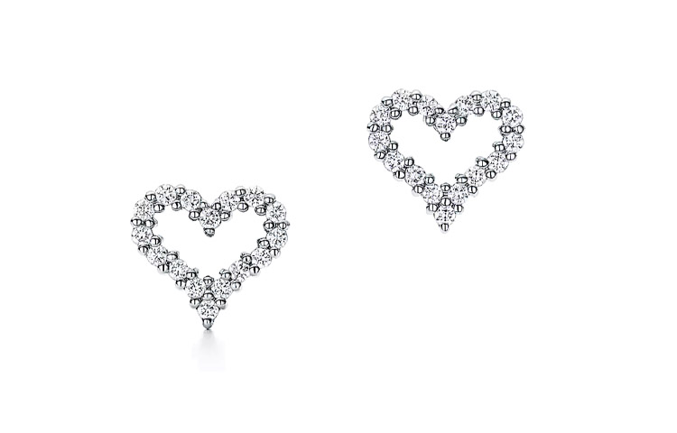 (Women) TIFFANY & CO. Platinum Diamond Heart Earrings for Women - Silver 61101241 圖 2