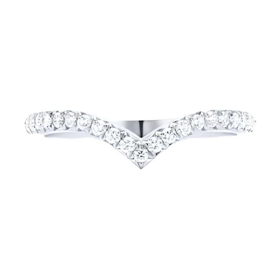 (Women) TIFFANY & CO. Platinum Slim V-Shaped Diamond Ring for Women. GRP09933