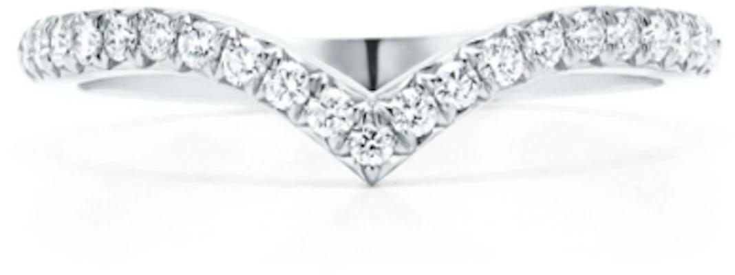 (W) TIFFANY & CO. 鉑金細版V型鑽石戒指 女款 GRP09933 Order (W) TIFFANY & CO. 鉑金細版V型鑽石戒指 女款 GRP09933
