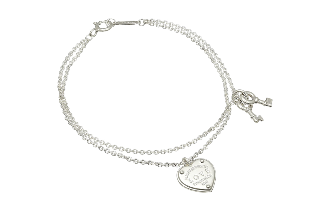 (Women) TIFFANY & CO. Return To Tiffany Double Chain Silver 925 Bracelet for Women. 36339659 圖 2