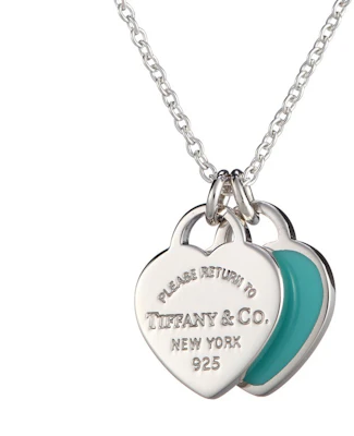 (Women) Tiffany & Co. Return to Tiffany Double Heart Blue Enamel Silver Necklace for Women. 27125107 Buy (Women) Tiffany & Co. Return to Tiffany Double Heart Blue Enamel Silver Necklace for Women. 27125107