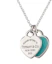Buy (Women) Tiffany & Co. Return to Tiffany Double Heart Blue Enamel Silver Necklace for Women. 27125107