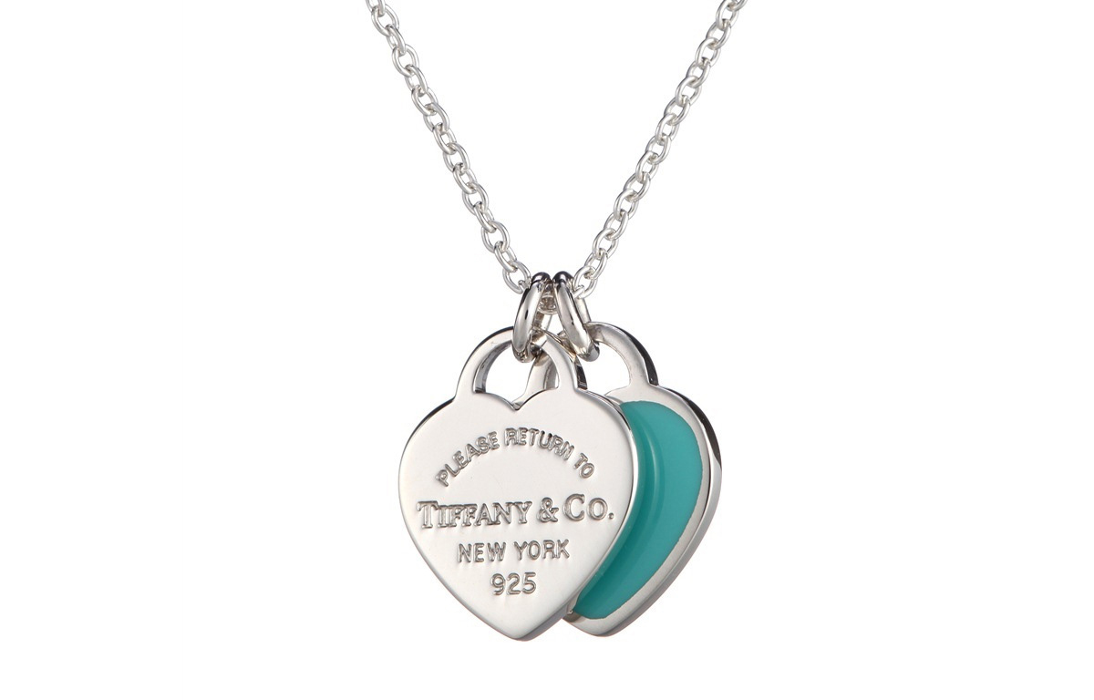 (Women) Tiffany & Co. Return to Tiffany Double Heart Blue Enamel Silver Necklace for Women. 27125107 圖 2