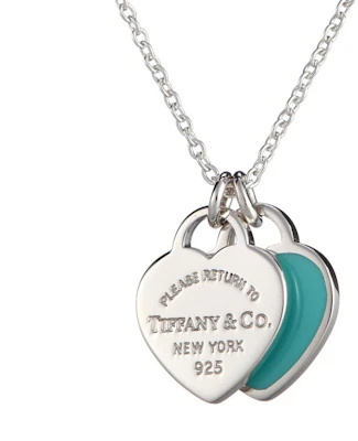 (Women) Tiffany & Co. Return to Tiffany Double Heart Blue Enamel Silver Necklace for Women. 27125107 Order (Women) Tiffany & Co. Return to Tiffany Double Heart Blue Enamel Silver Necklace for Women. 27125107