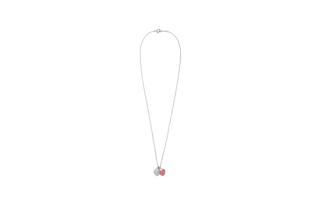 (Women) Tiffany & Co. Return to Tiffany Double Heart Necklace 925 Silver Pink for Women. 28751249 圖 3