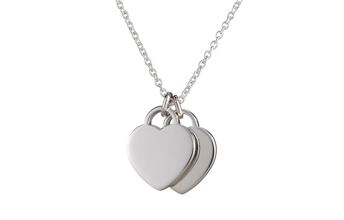 (Women) Tiffany & Co. Return to Tiffany Double Heart Blue Enamel Silver Necklace for Women. 27125107 圖 4