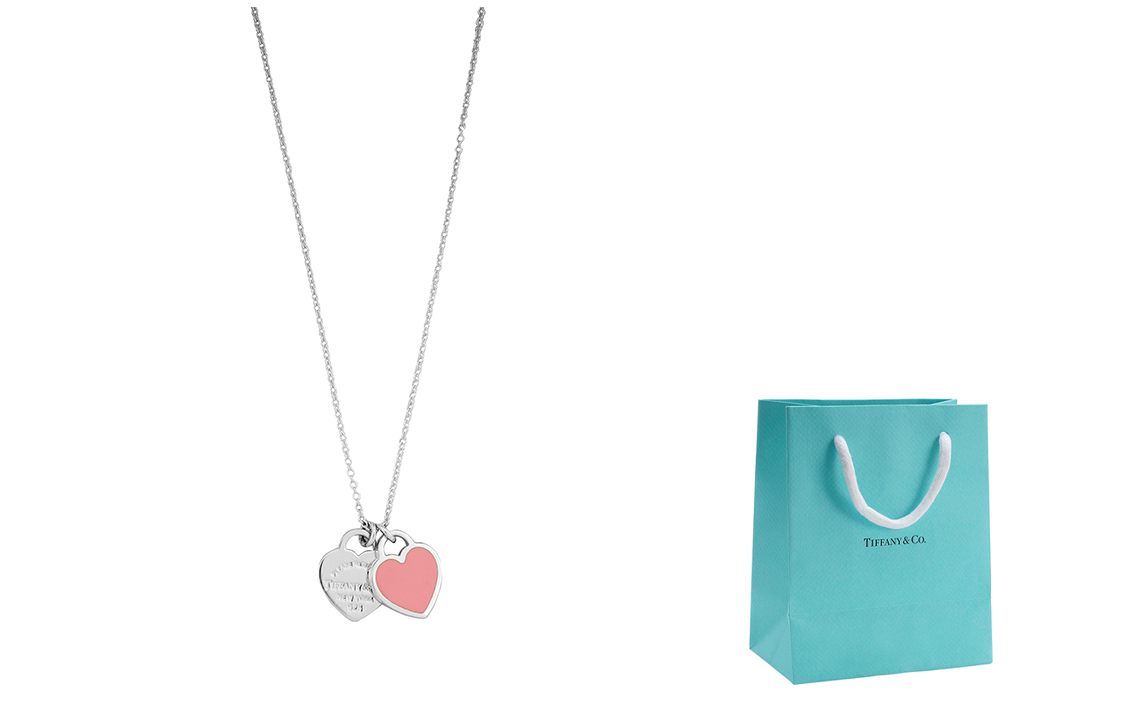 (Women) Tiffany & Co. Return to Tiffany Double Heart Necklace 925 Silver Pink for Women. 28751249 圖 6