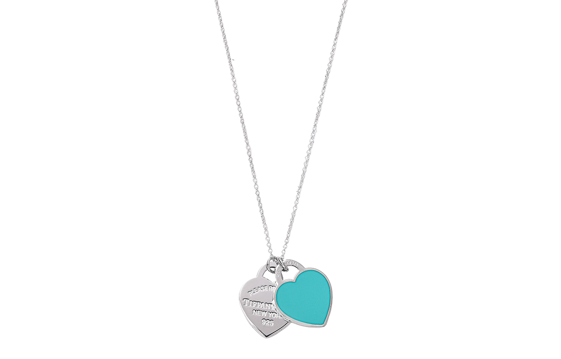 (Women) TIFFANY & CO. Return to Tiffany Heart Pendant Green Necklace 925 Silver Small 37094692