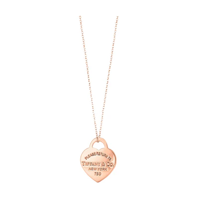(Women) TIFFANY & CO. Return to Tiffany Heart Tag Small 18K Rose Gold Necklace Women 34790892