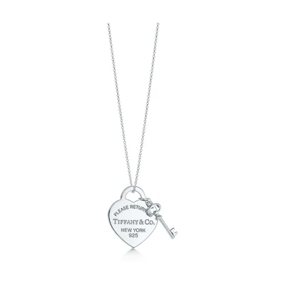 (Women) Tiffany & Co. Return to Tiffany Heart Tag Pendant Silver Necklace for Women. GRP06364