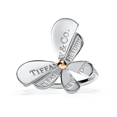 (Women) Tiffany & Co. Return to Tiffany Love Bugs 925 Silver 18K Rose Gold Ring GRP10934