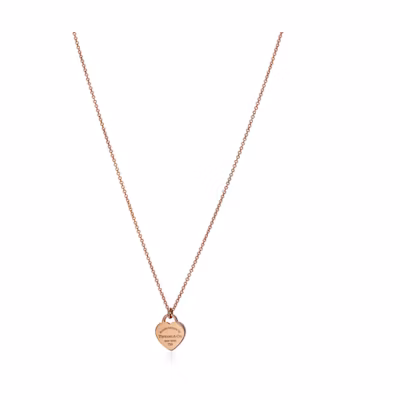 (Women) TIFFANY & CO. Return to Tiffany Mini Heart Tag 18K Rose Gold Necklace 72975111