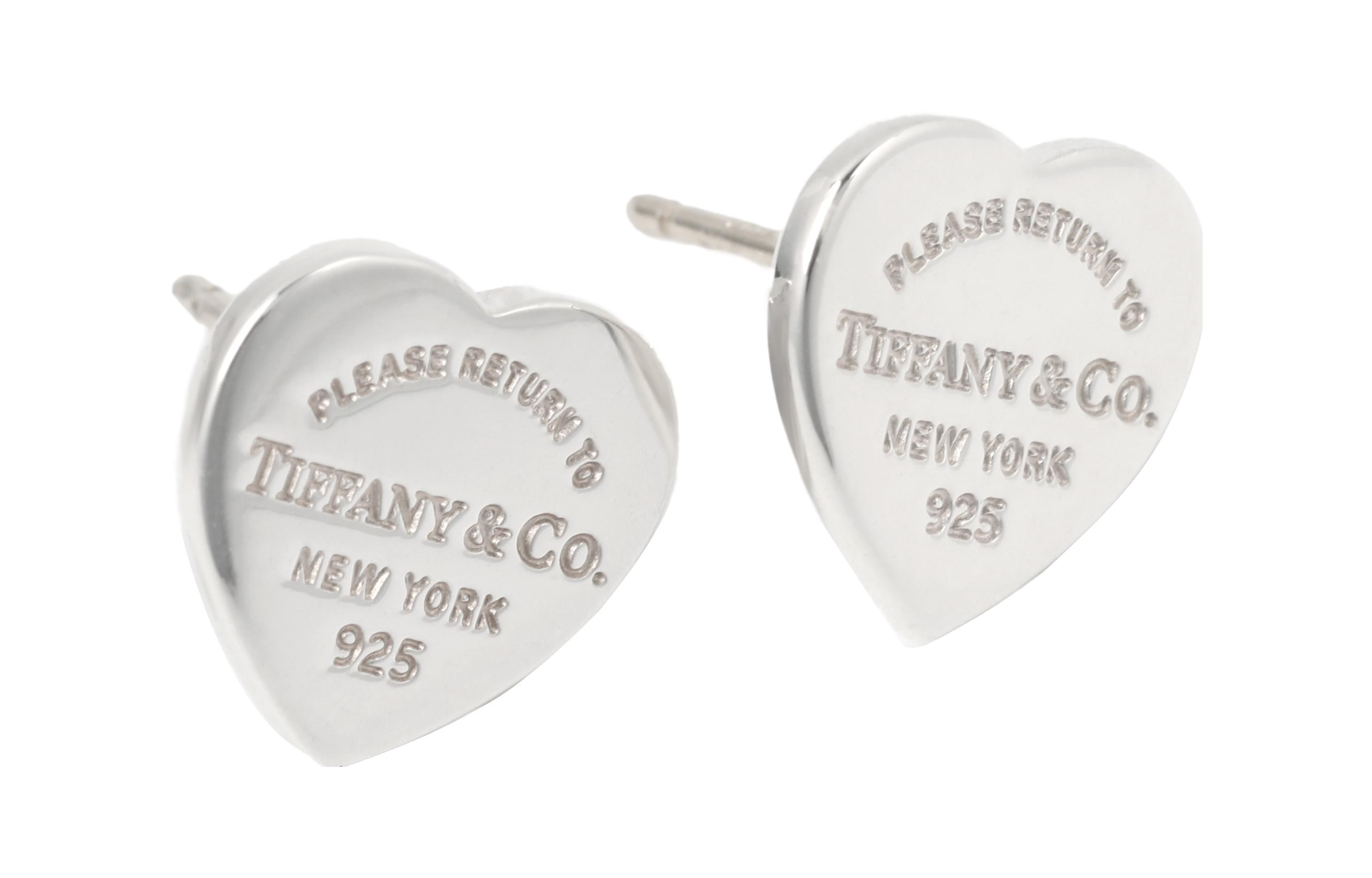 Shop (W) TIFFANY & CO. Return To Tiffany 迷你心形925純銀耳環 銀色 23900564