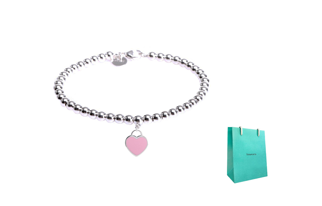 (Women) Tiffany & Co. Return to Tiffany Pink Enamel 925 Silver Bracelet for Women. 30978811