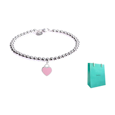 (Women) Tiffany & Co. Return to Tiffany Pink Enamel 925 Silver Bracelet for Women. 30978811