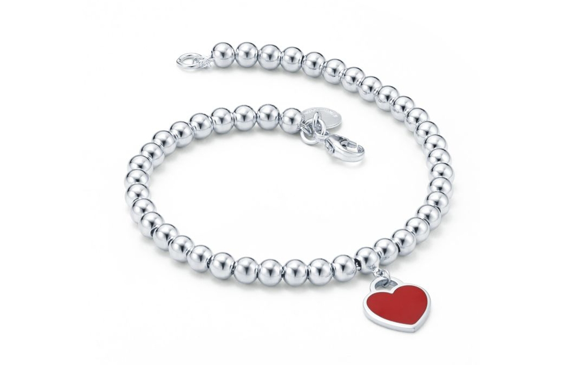 Order (W) 蒂芙尼Return to Tiffany红色珐琅心形925纯银手链女士款 GRP10189