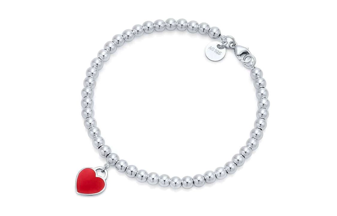 (Women) TIFFANY & CO. Return to Tiffany Red Heart Enamel 925 Silver Bracelet for Women 61941797