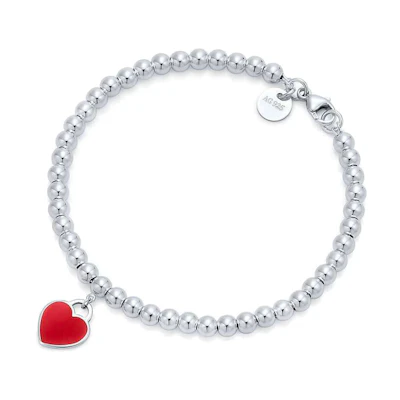 (Women) TIFFANY & CO. Return to Tiffany Red Heart Enamel 925 Silver Bracelet for Women 61941797