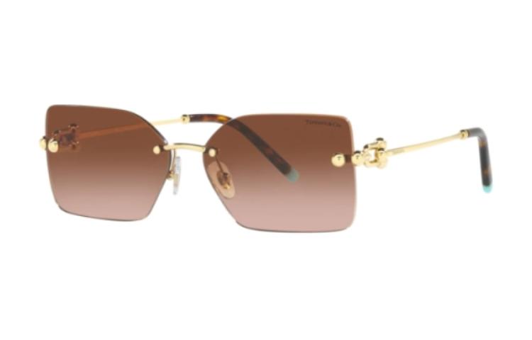 (Women) Tiffany & Co. Rimless Irregular Metal Gold Sunglasses for Women. TF308861773B