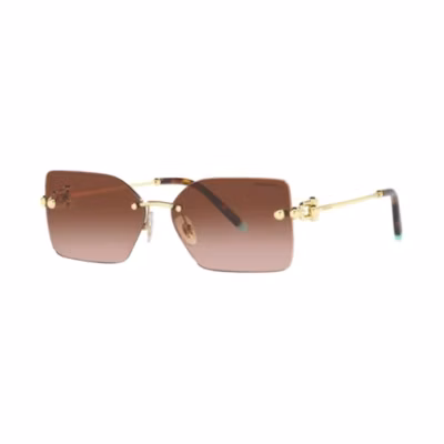 (Women) Tiffany & Co. Rimless Irregular Metal Gold Sunglasses for Women. TF308861773B