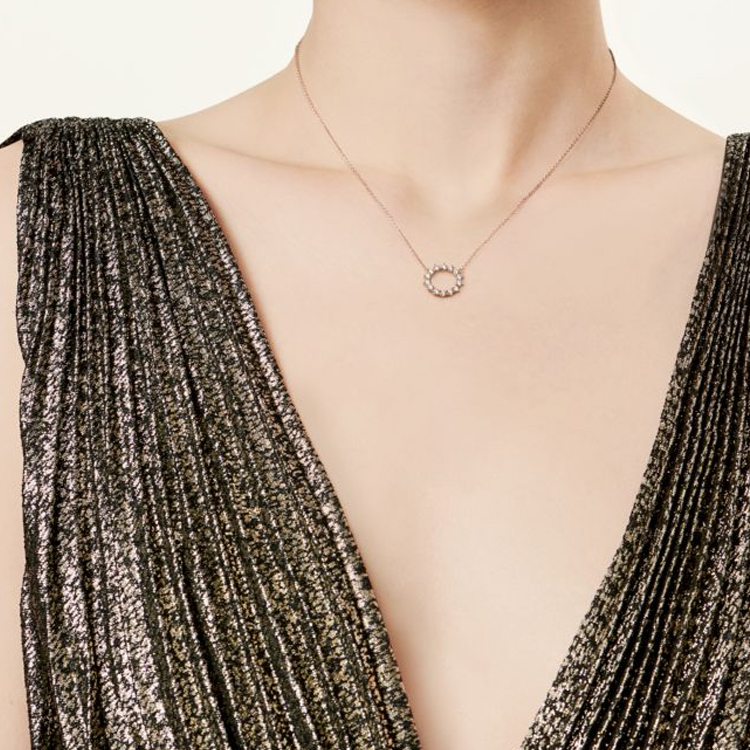 Lookbook (W) 티파니 앤 코 로즈 골드 라운드 다이아몬드 목걸이 (0.23캐럿) 여성용 GRP11471