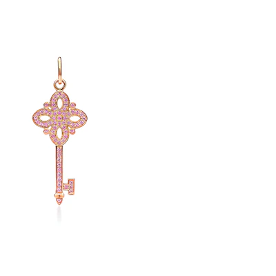 (Women) Tiffany & Co. Rose Gold Sapphire Key Pendant for Women 69621848