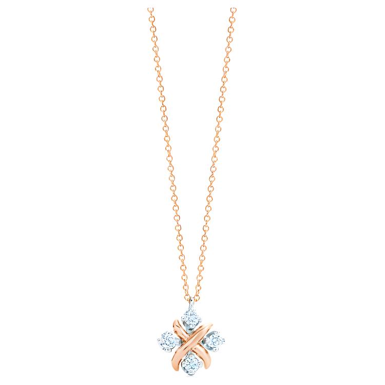 (Women) TIFFANY & CO. Schlumberger Lynn 18K Rose Gold Diamond Necklace for Women. 28672624