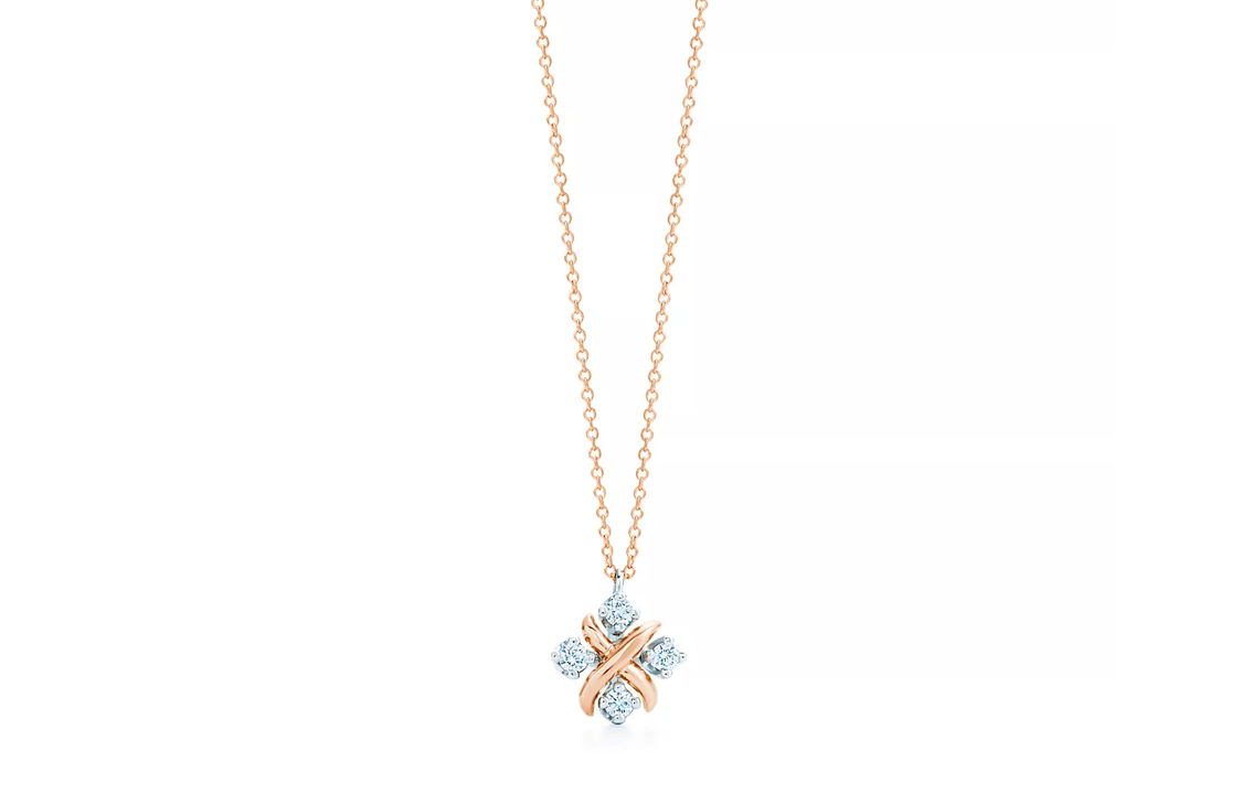 (Women) TIFFANY & CO. Schlumberger Lynn 18K Rose Gold Diamond Necklace for Women. 28672624 圖 2