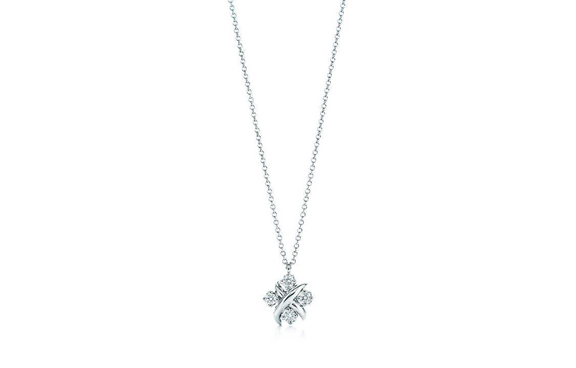 (Women) TIFFANY & CO. Schlumberger X Diamond Lynn Platinum Necklace Silver Women 60022675