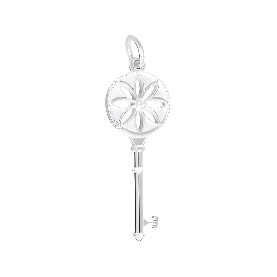 (Women) Tiffany & Co. Silver Daisy Key Pendant with Diamonds for Women - Large Size. 26887666