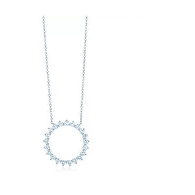 (Women) TIFFANY & CO. Silver Hollow Circle Pendant Necklace for Women. 60007189