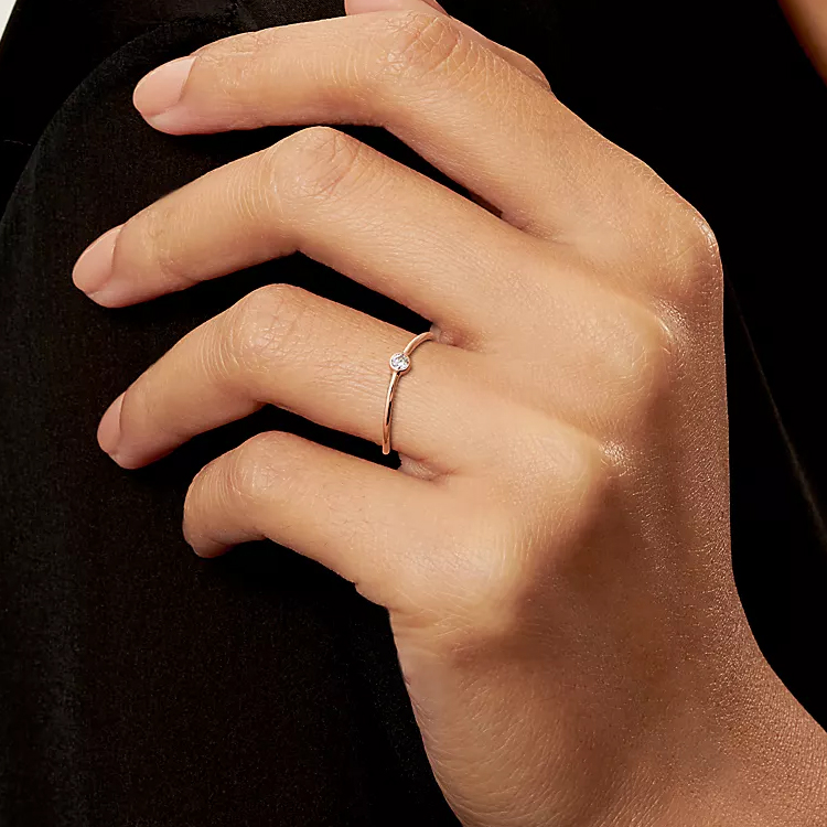 (Women) TIFFANY & CO. Simple 18K Rose Gold Diamond Ring for Women - Rose Gold. 60016977 圖 5